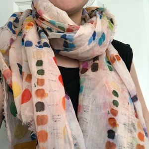 Faliero Sarti 100% Cotton Multi-Color Dot Scarf